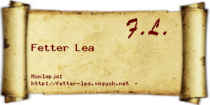 Fetter Lea névjegykártya
